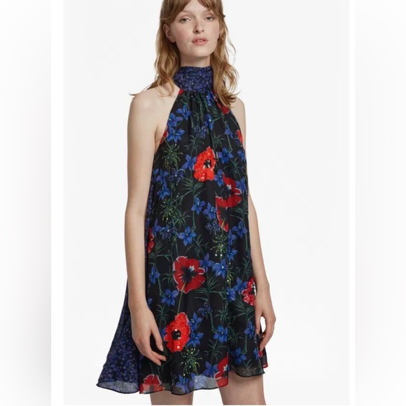 French Connection Lisette Floral Sequin Dress - Picture 1 of 6